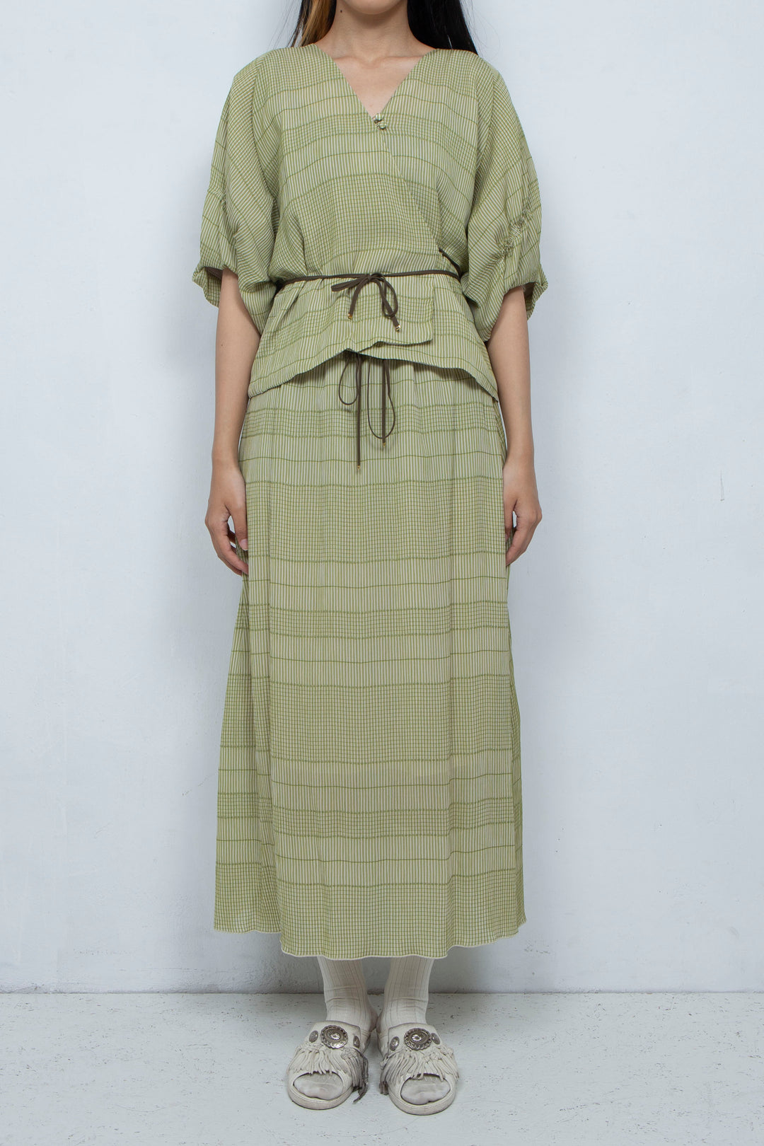 willow jacquard cache-coeur tops