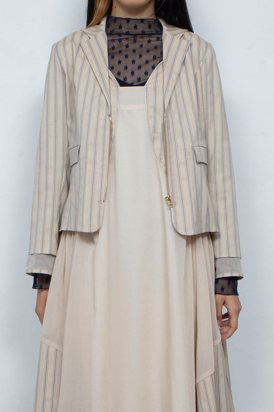 zipper striped jacket