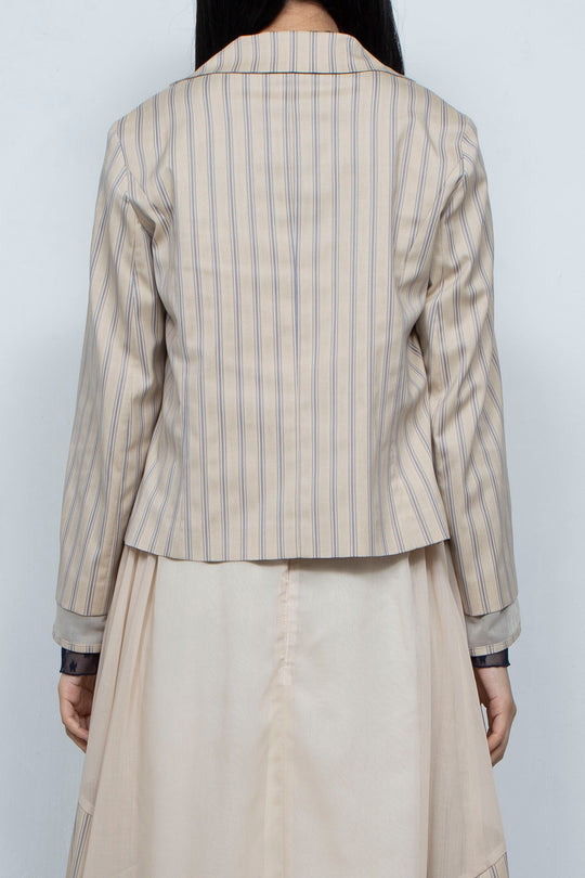 zipper striped jacket