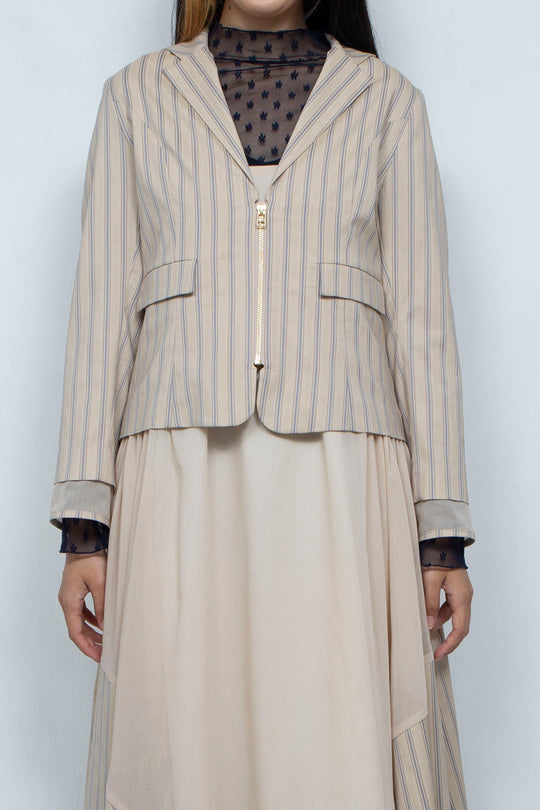 zipper striped jacket