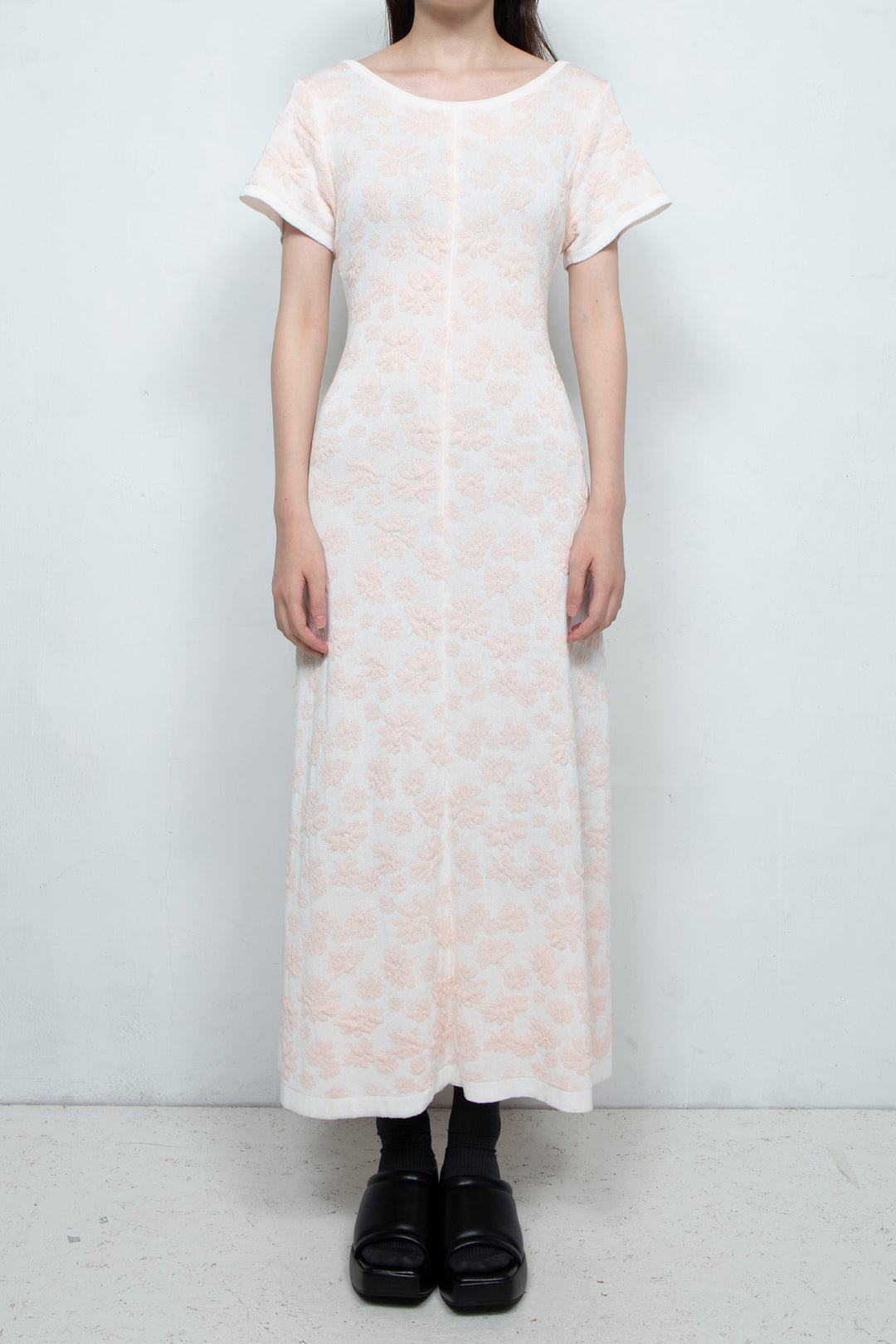 Flower Jacquard dress Pink
