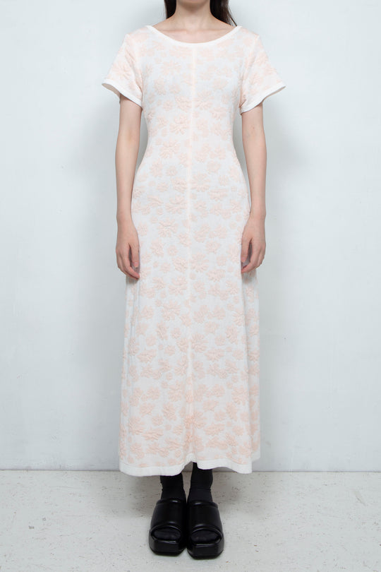 Flower Jacquard dress Pink