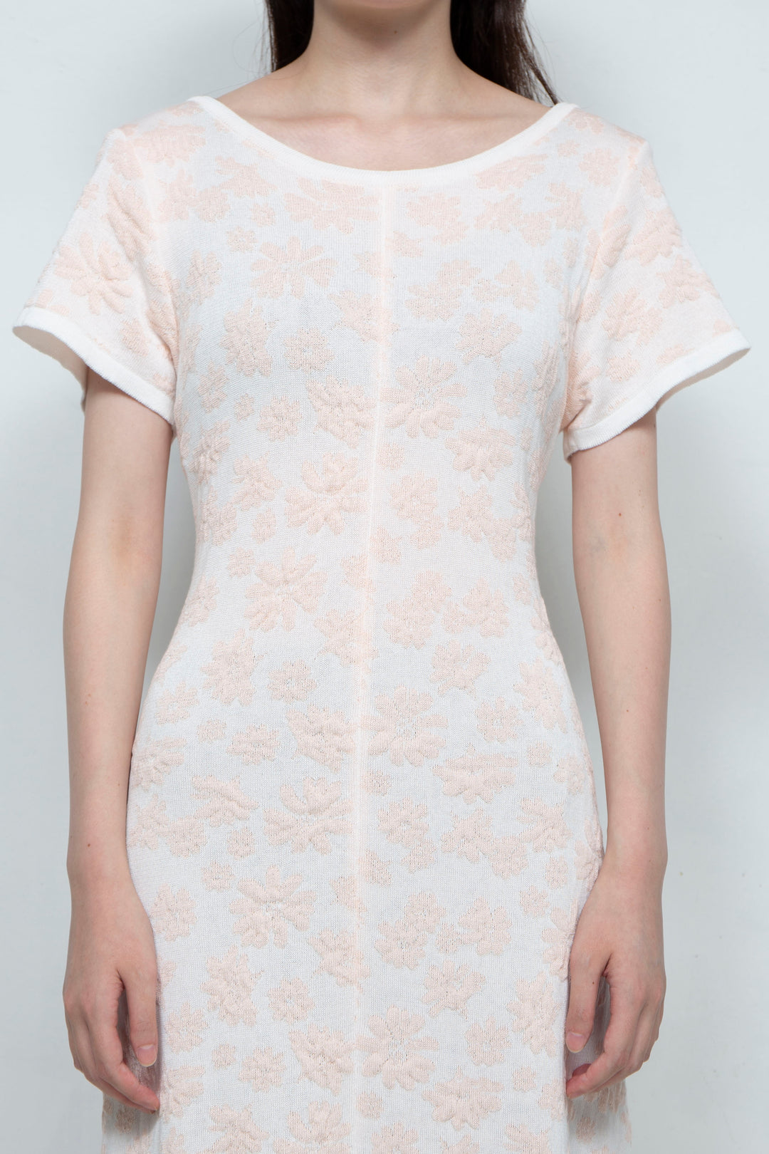 Flower Jacquard dress Pink