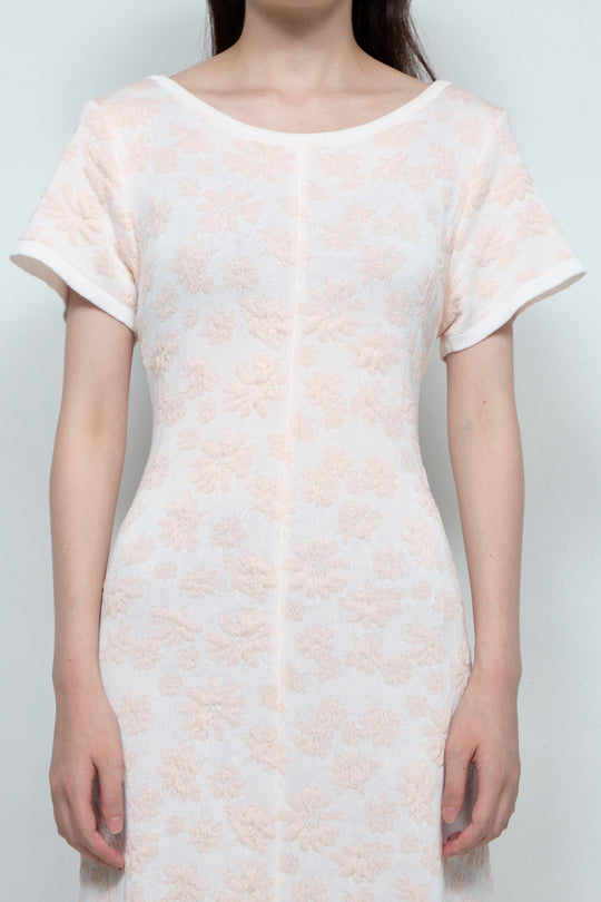Flower Jacquard dress Pink