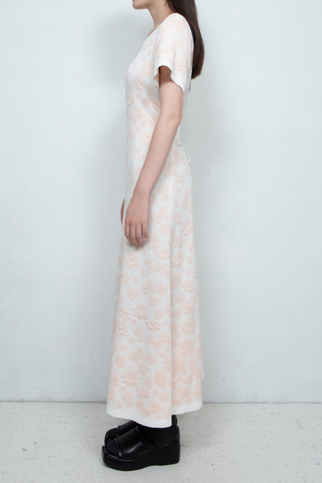 Flower Jacquard dress Pink