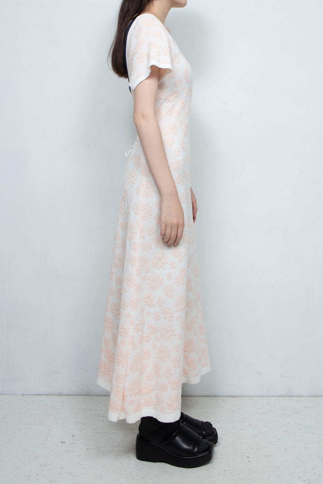 Flower Jacquard dress Pink