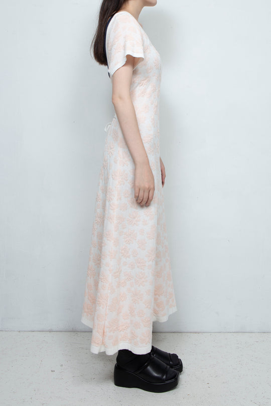 Flower Jacquard dress Pink