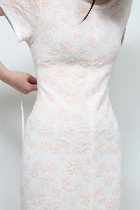 Flower Jacquard dress Pink