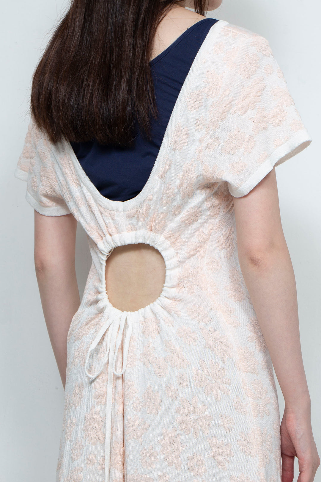 Flower Jacquard dress Pink