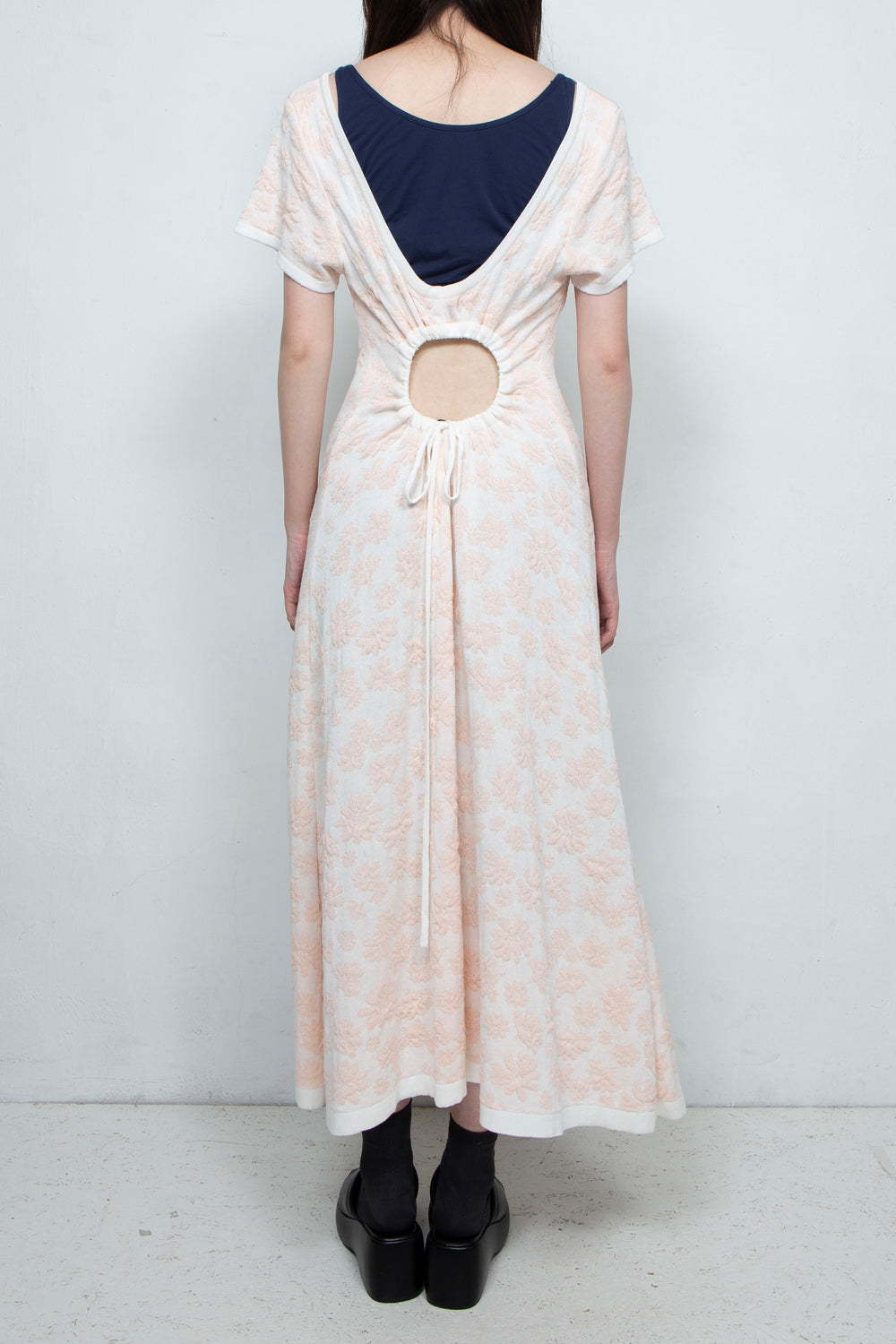 Flower Jacquard dress Pink
