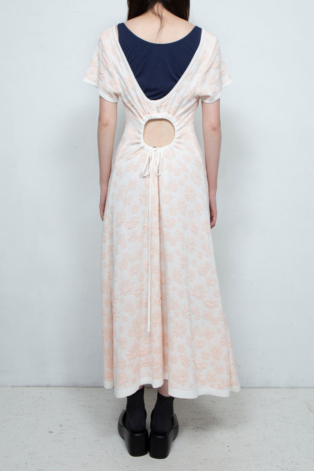 Flower Jacquard dress Pink