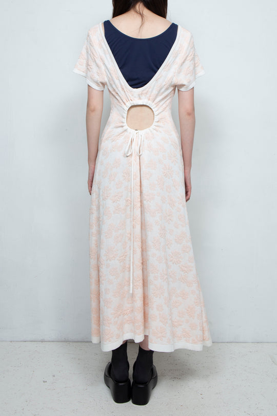 Flower Jacquard dress Pink