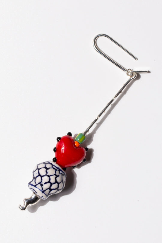 Heart Pot Drop Earring