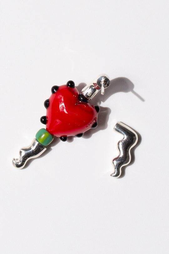 Red Heart Earring