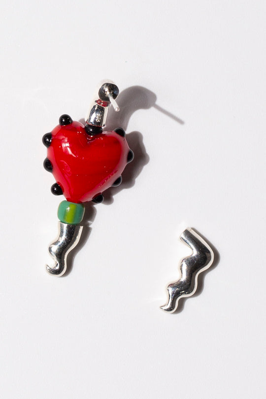 Red Heart Earring