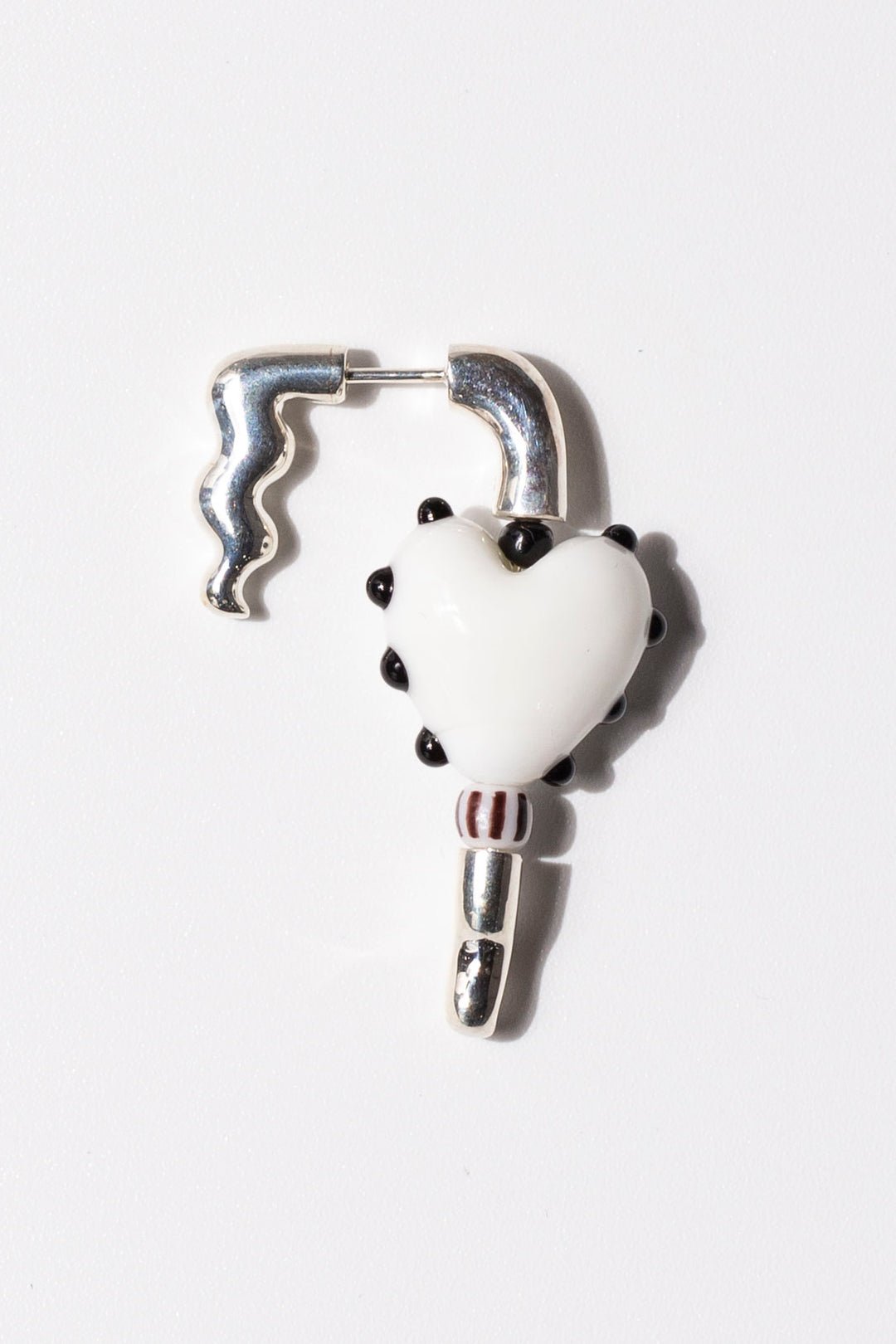 White Heart Earring