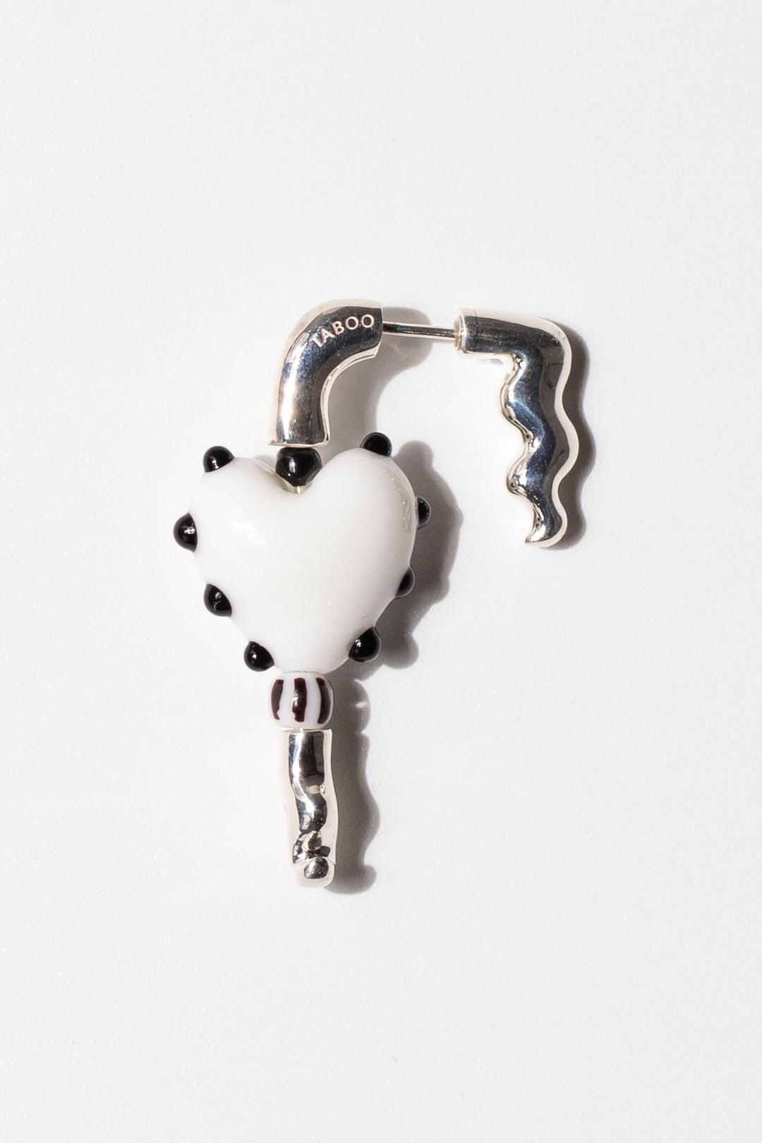 White Heart Earring