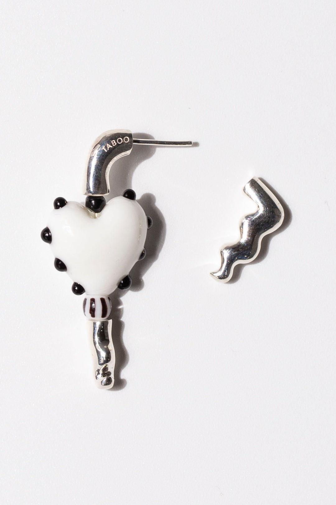 White Heart Earring