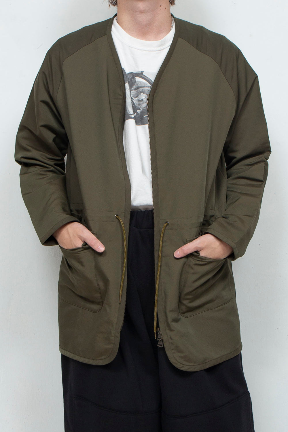 Cotton Nylon Long Cardigan
