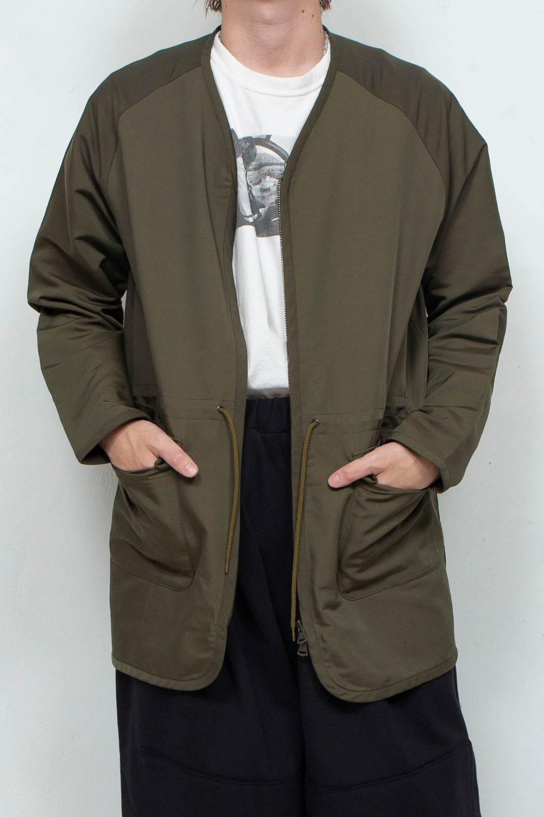 Cotton Nylon Long Cardigan