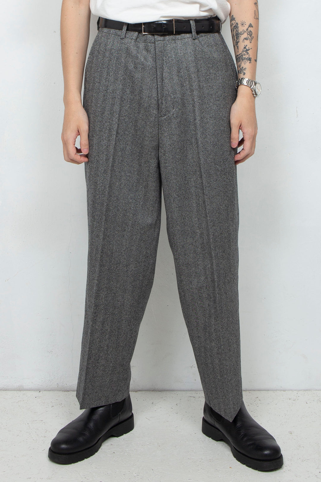 Wool Center Press Pants  Gray