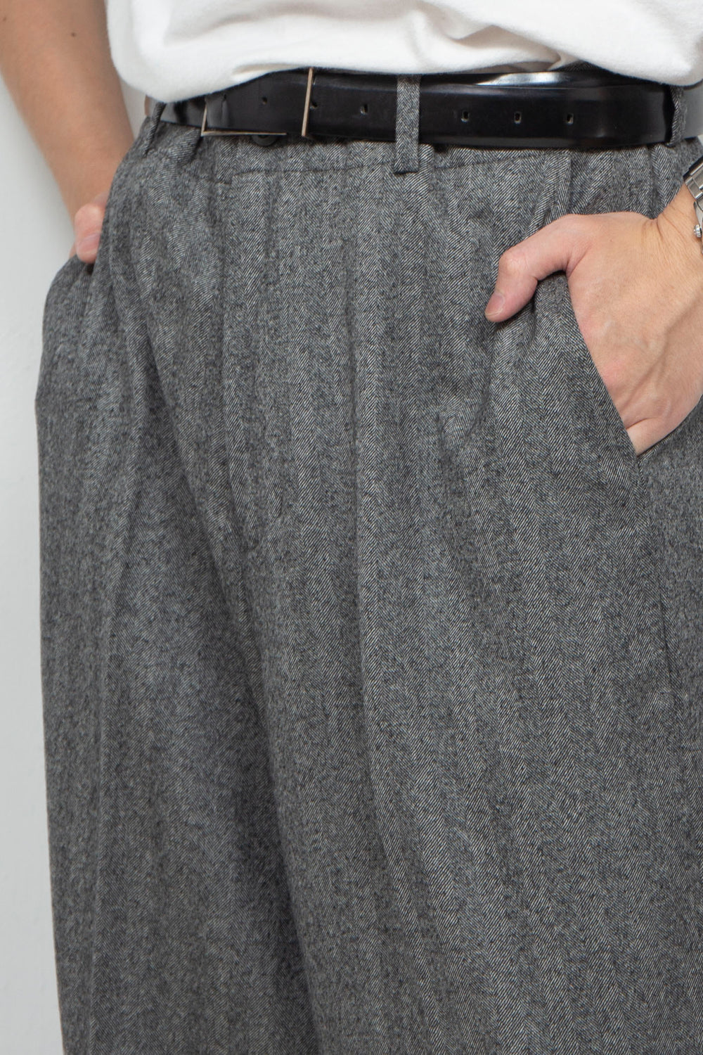 Wool Center Press Pants  Gray