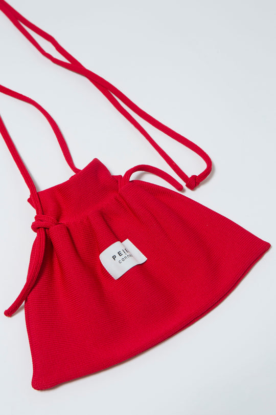 Knit Pocket Bag Red