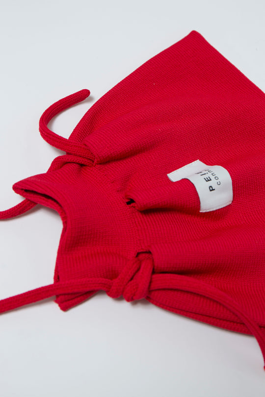 Knit Pocket Bag Red