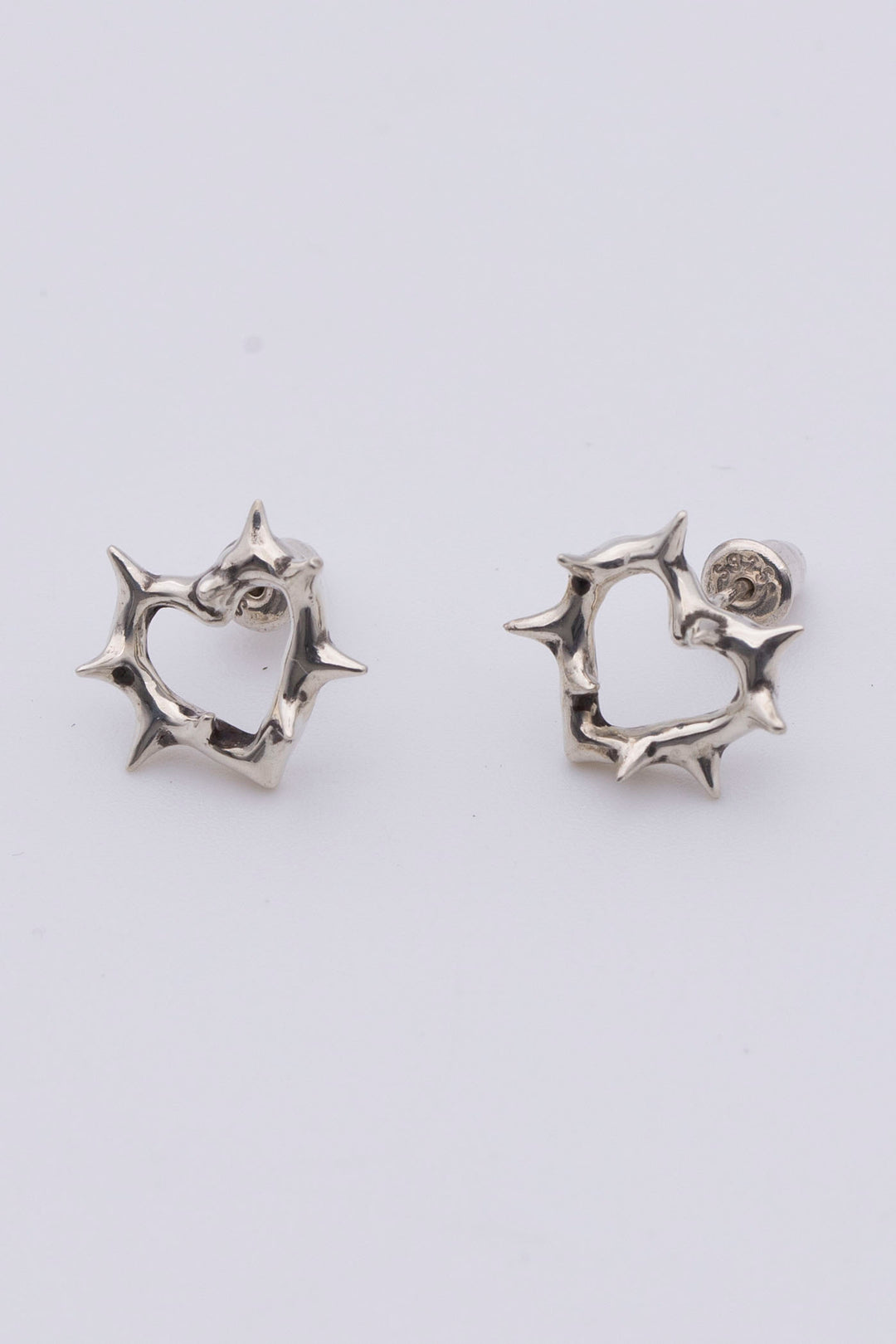 Thorny Heart Earrings silver BHE1