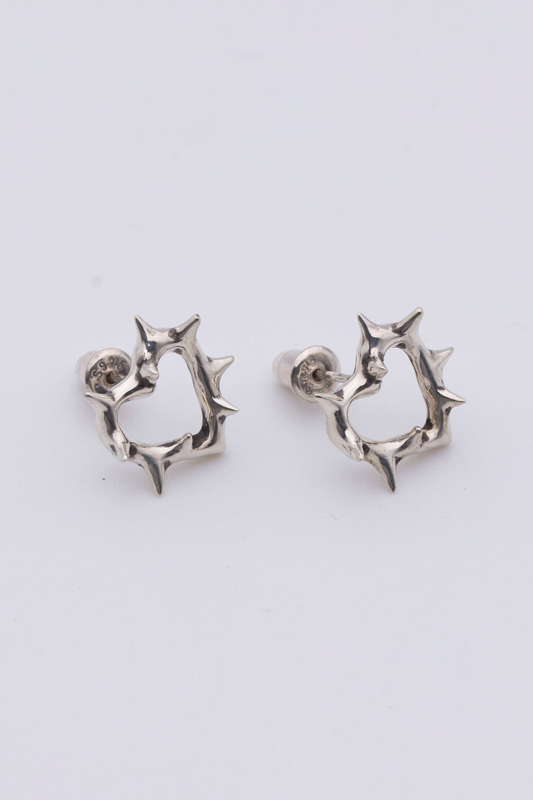 Thorny Heart Earrings silver BHE1
