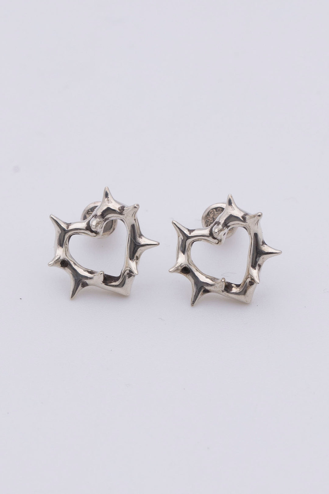 Thorny Heart Earrings silver BHE1