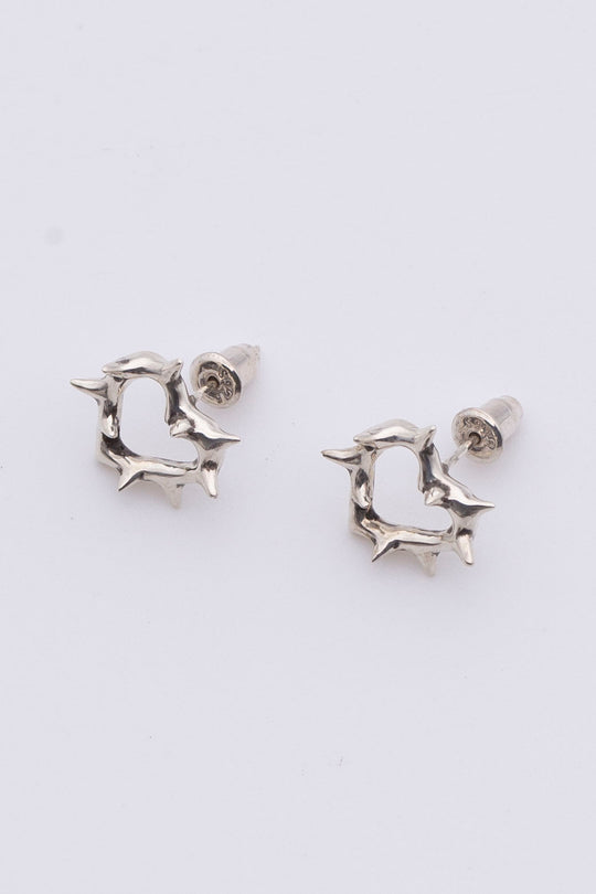 Thorny Heart Earrings silver BHE1