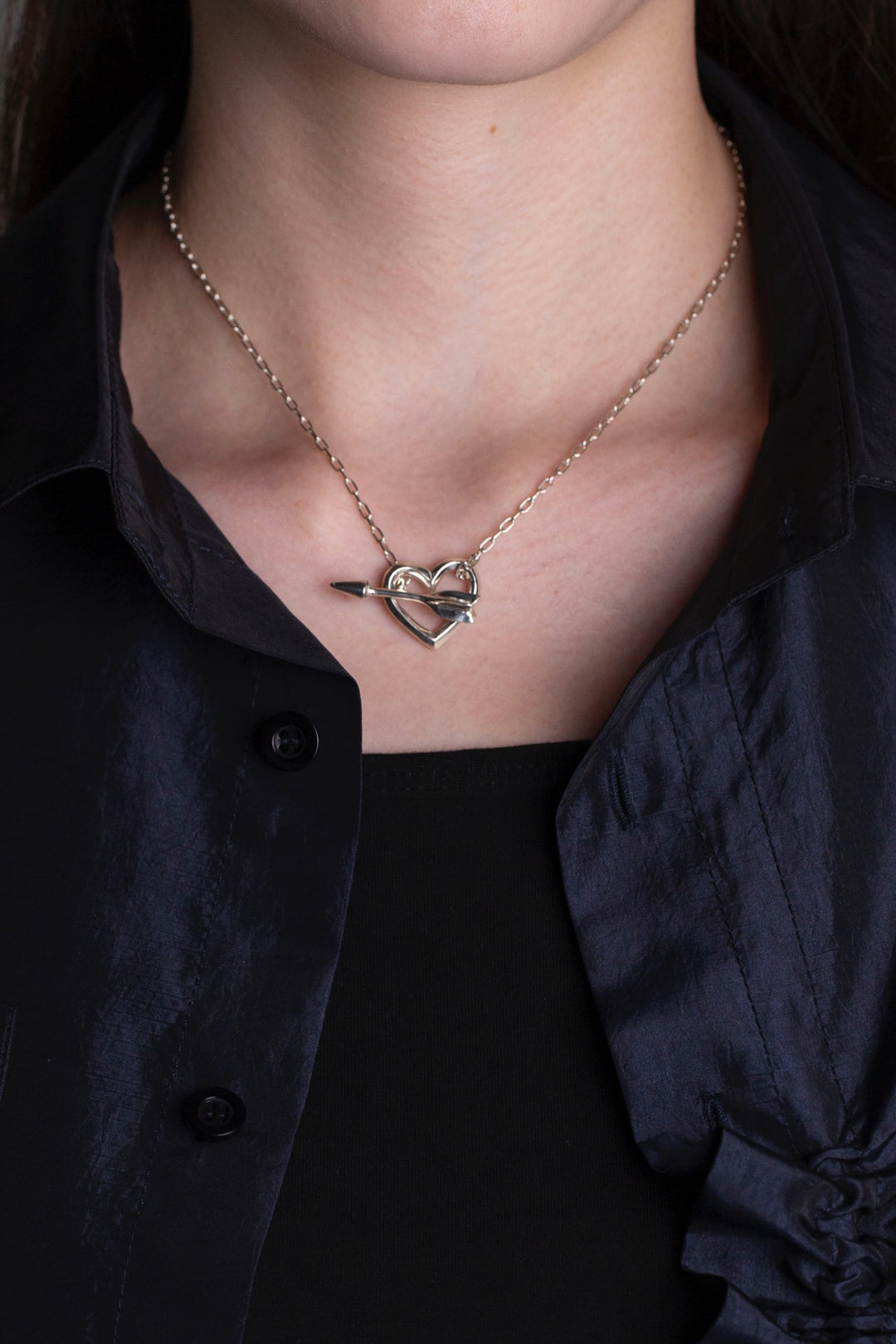 heart & arrow necklace silver BHN6