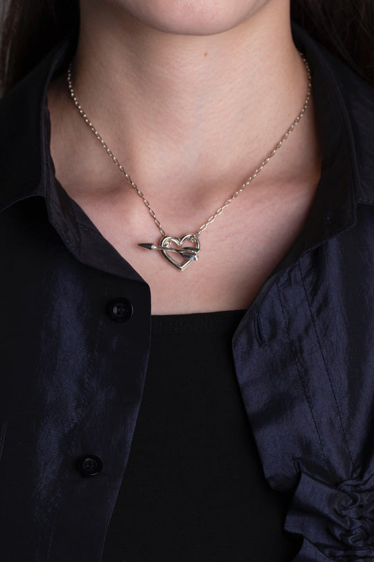 heart & arrow necklace silver BHN6