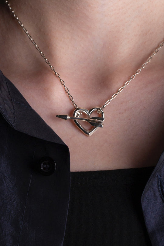 heart & arrow necklace silver BHN6