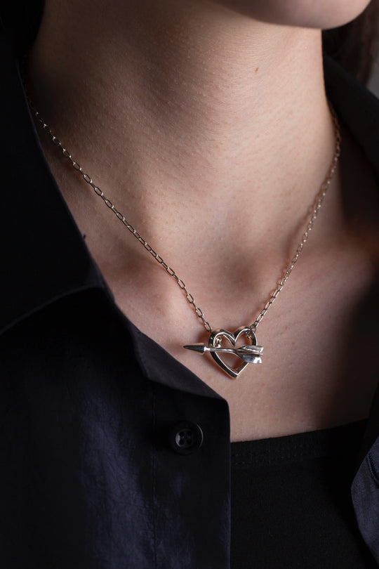 heart & arrow necklace silver BHN6