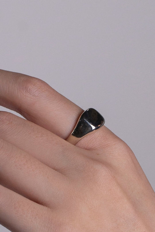square signet ring silver BHR4