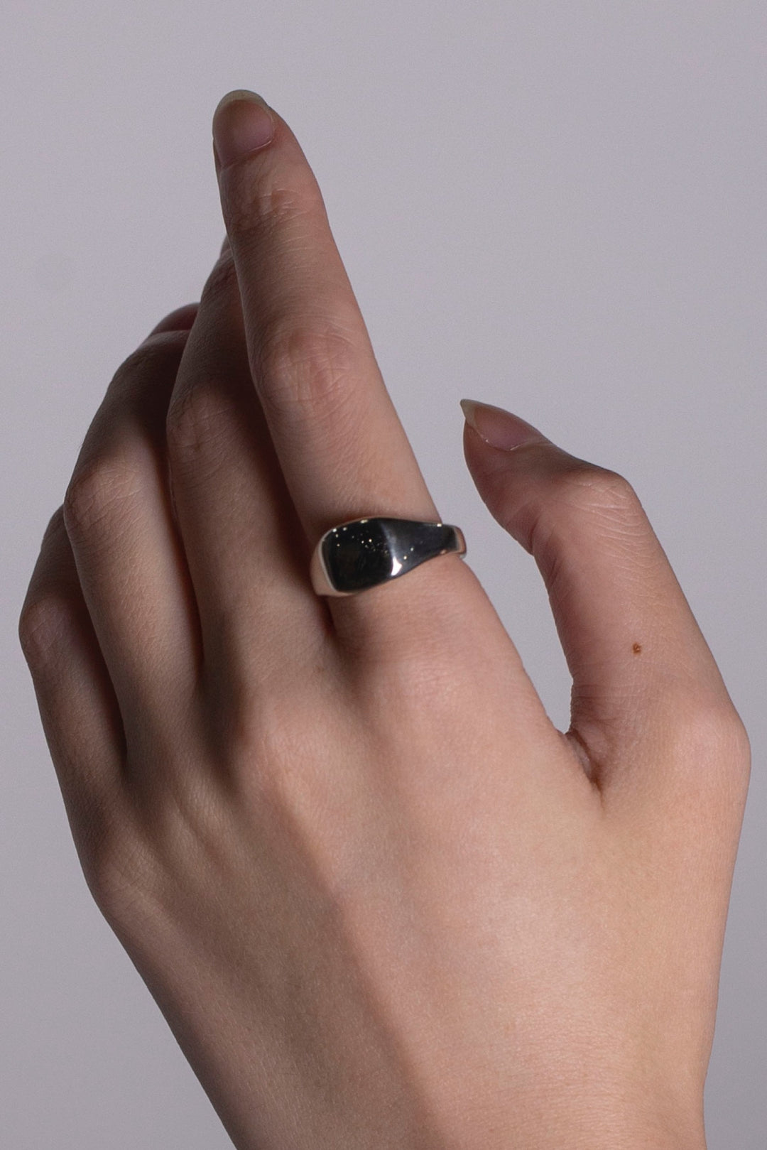 square signet ring silver BHR4