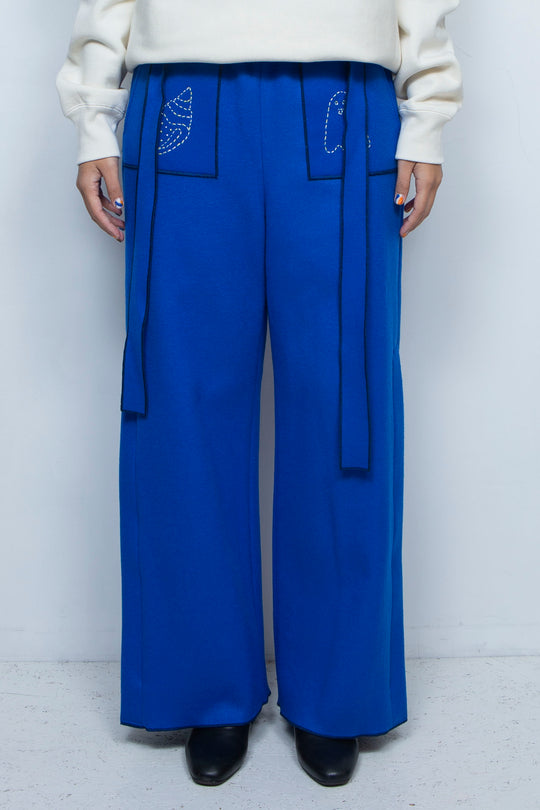 Ghost / embroidery cashmere pajama trousers "Lily of the valley"