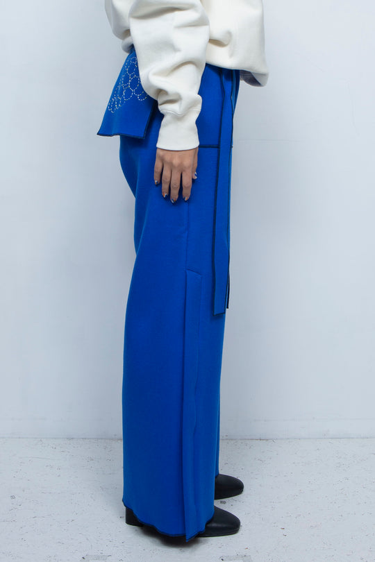 Ghost / embroidery cashmere pajama trousers "Lily of the valley"