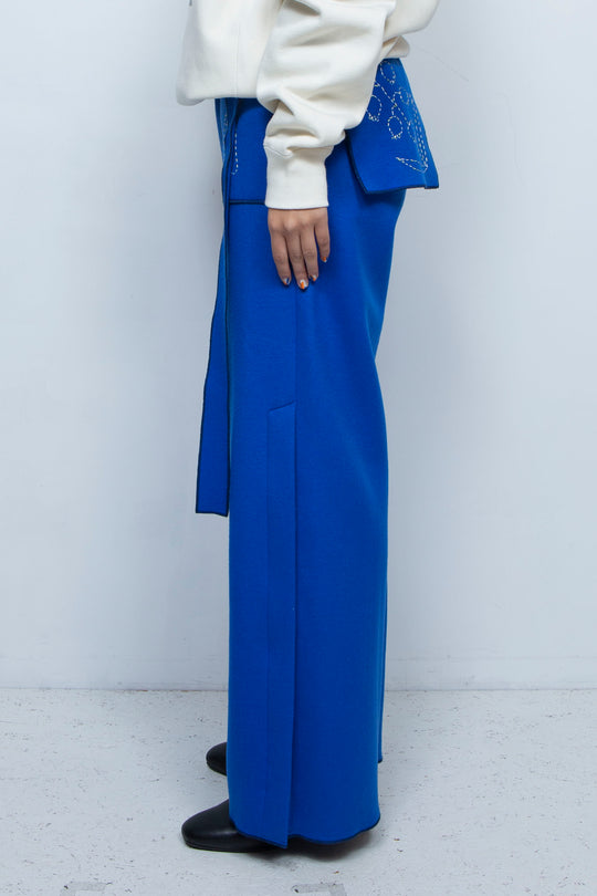 Ghost / embroidery cashmere pajama trousers "Lily of the valley"