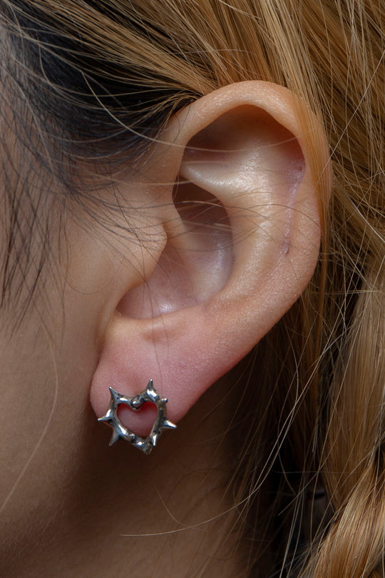 Thorny Heart Earrings silver BHE1