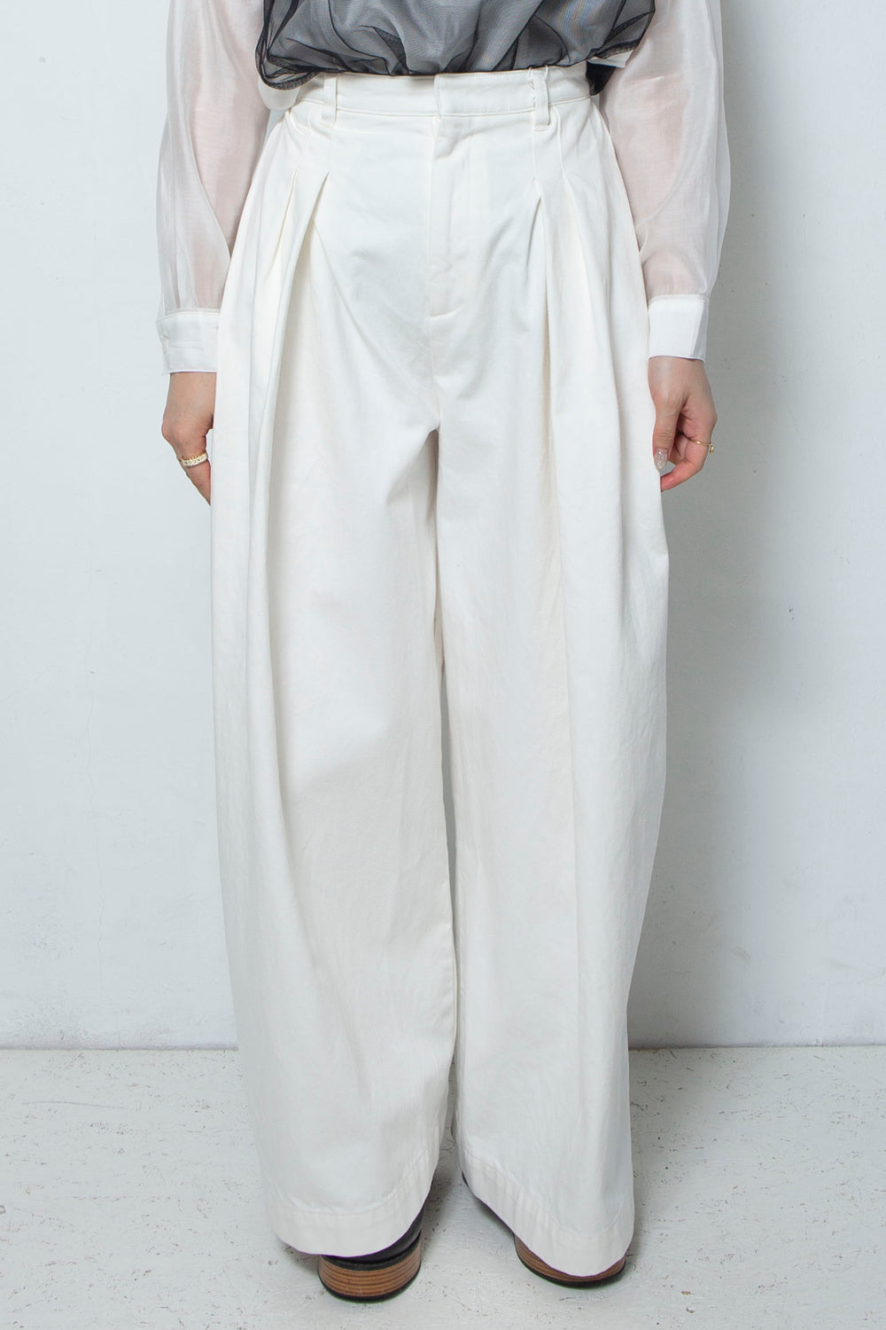 2 tuck wide pants