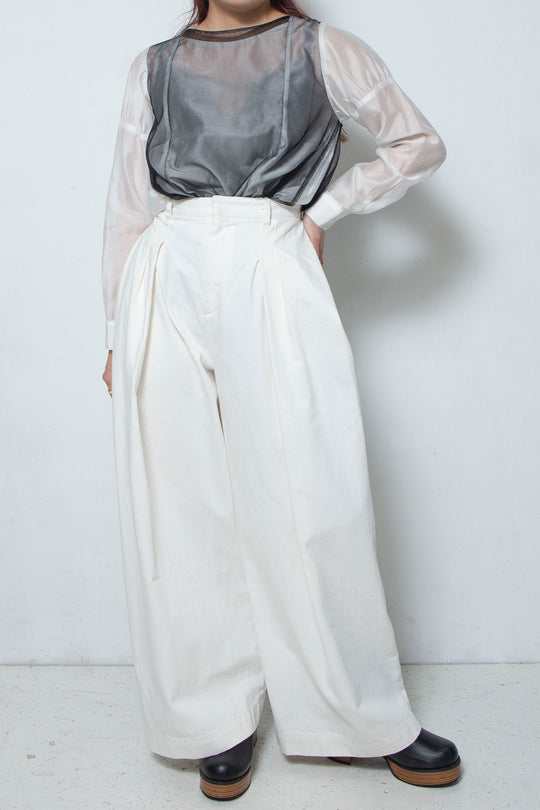 2 tuck wide pants