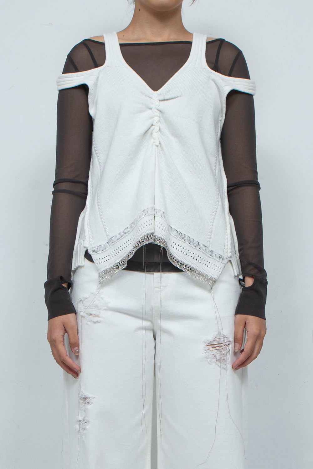 Knit Tank Tops White