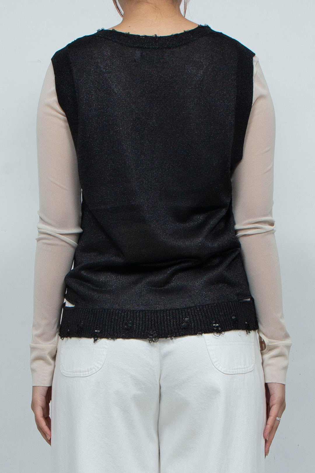 2way Knit Tank Tops Black