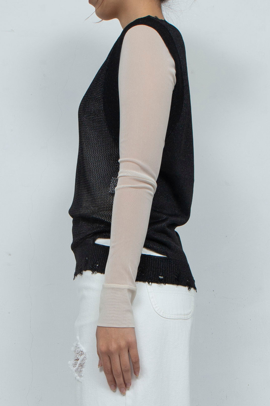 2way Knit Tank Tops Black