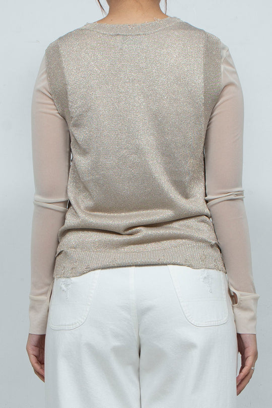 2way Knit Tank Tops Beige