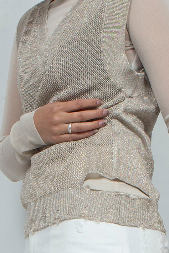 2way Knit Tank Tops Beige