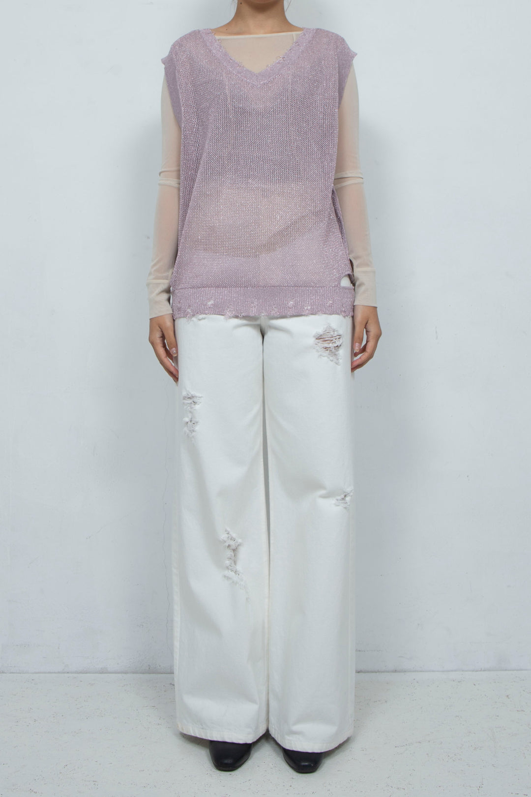 2way Knit Tank Tops Pink